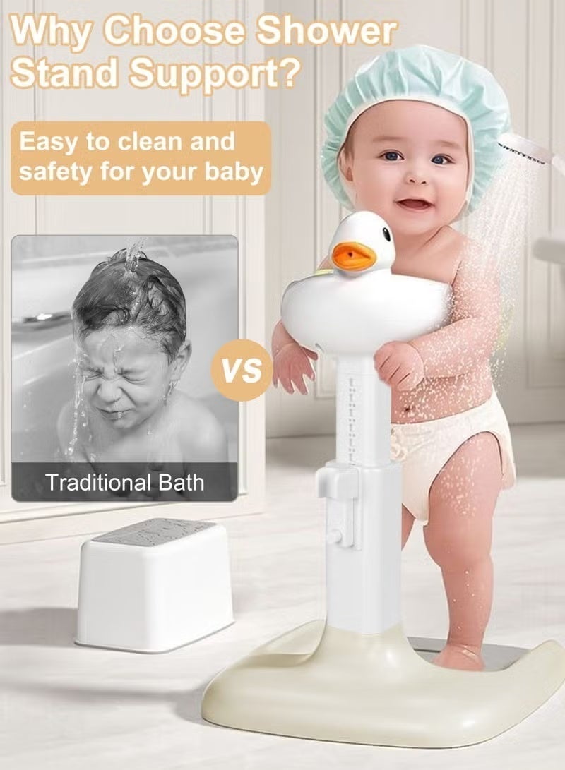 M.A&F's Adjustable Height 2 IN 1 Baby Shower Stand with Anti-Slip Base, Portable Foldable Bath Stand for Infant Safety, Toddler Standing Bath Support for Shower Portable Bath Helper for Infants & Toddlers, Easy to Use, Durable Baby Bath Aid - Image 4